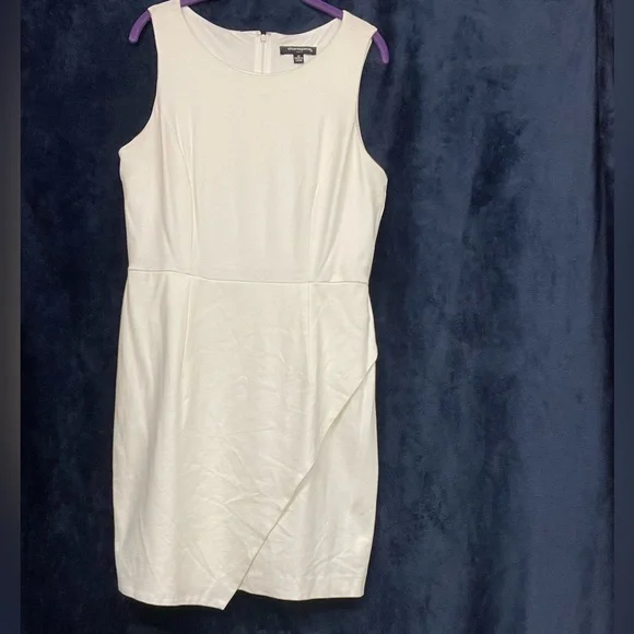 delia asymmetric raw hem cotton dress Black/White Colorblock Asymmetrical Dress L/XL main image 1